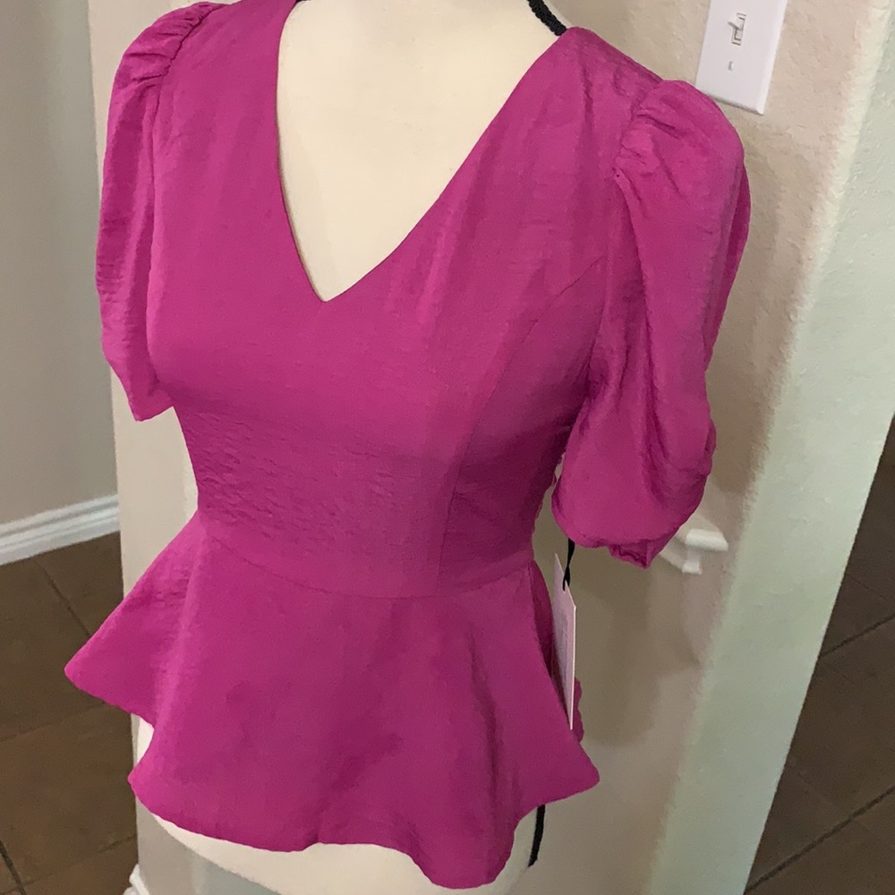 Dee Elly purple peplum top Size S - Picture 4 of 16